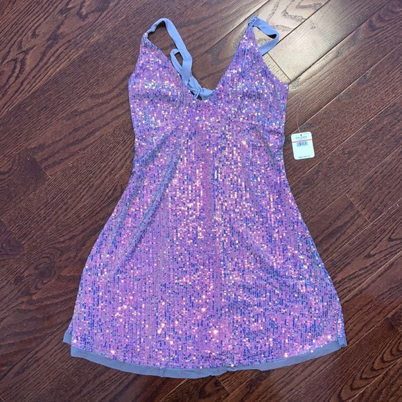 NWT Free People Gold Rush Mini Dress in Lilac - Picture 12 of 12